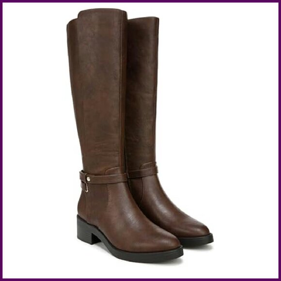 Moto-Inspired Wide Calf Boots with Comfort System, 15" Height - Picture 8 of 8